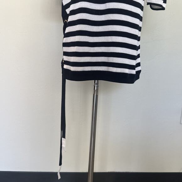 $755🔥Sonia Rykiel Paris Striped Dress Size M Long Sleeve Knee Length NWT - Picture 3 of 10